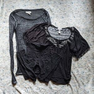 Elegant Black Women's Tops Set